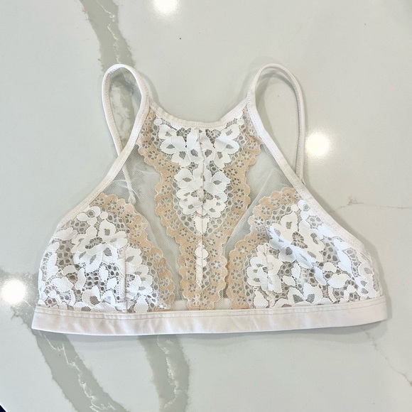 Victoria's Secret Other - Victoria's Secret Body by Victoria High Neck Halter Bralette White XS NWOT